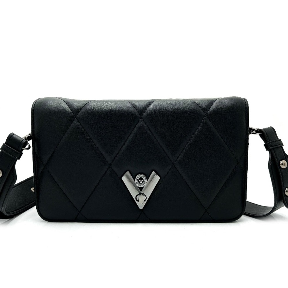 Valentino Orlandi Black Quilted Crossbody Bag